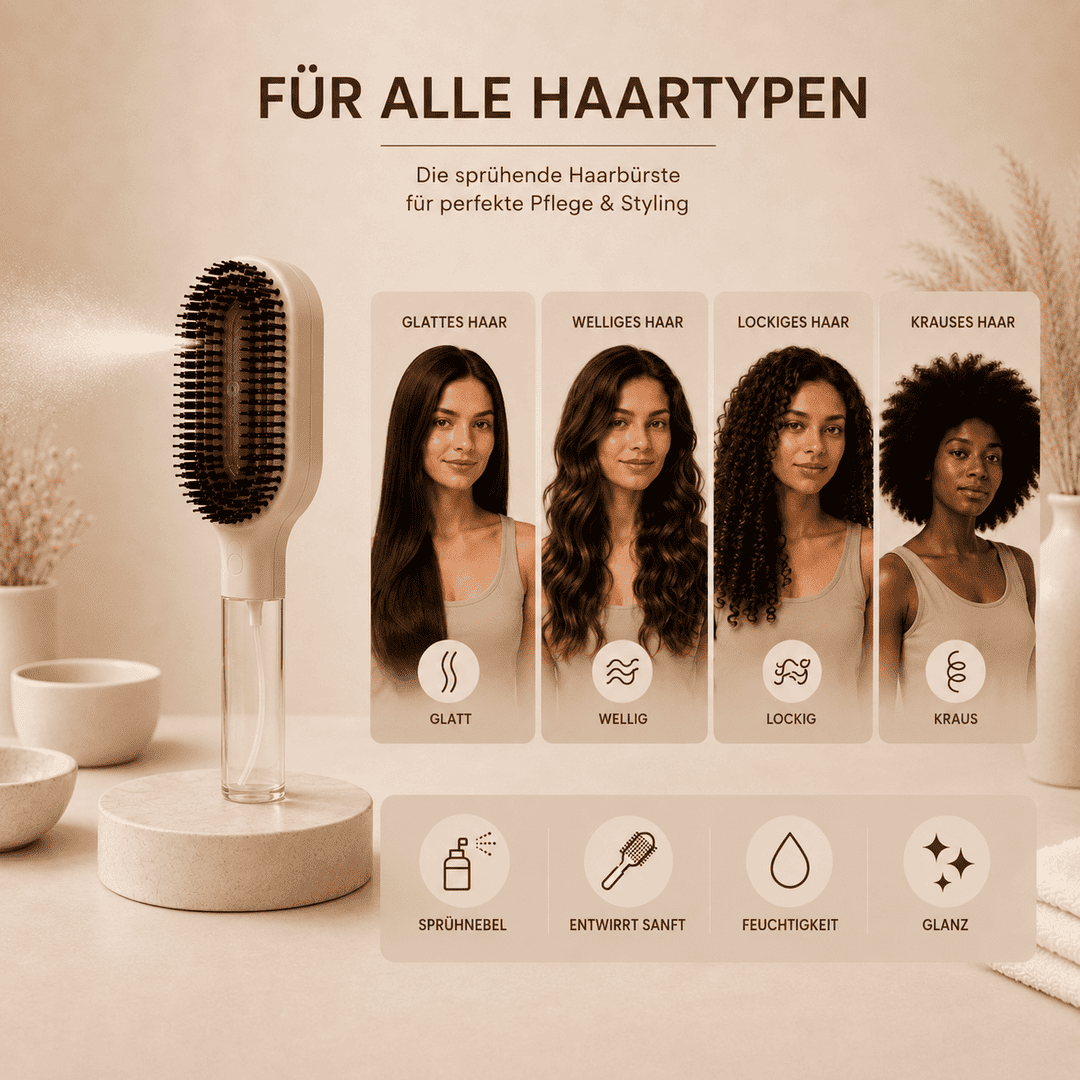 Elira Glow – Smarte 2 in 1 Sprüh-Haarbürste